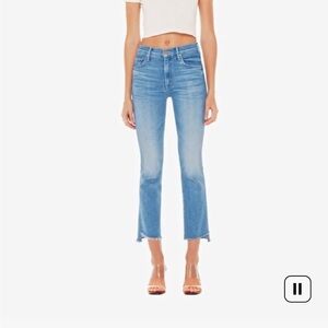Mother Denim Insider Crop Step Fray in Out of the Blue size 23